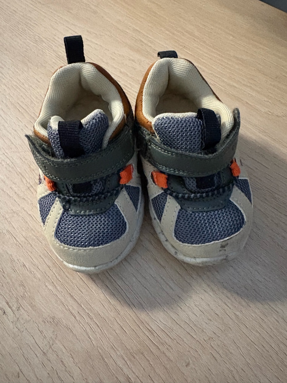 Carter's Navy Blue Gray and Orange Toddler Sneakers